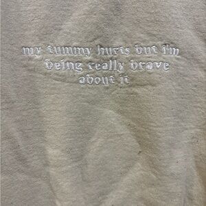 Gildan Beige Heavy Blend Crewneck with White Embroidery